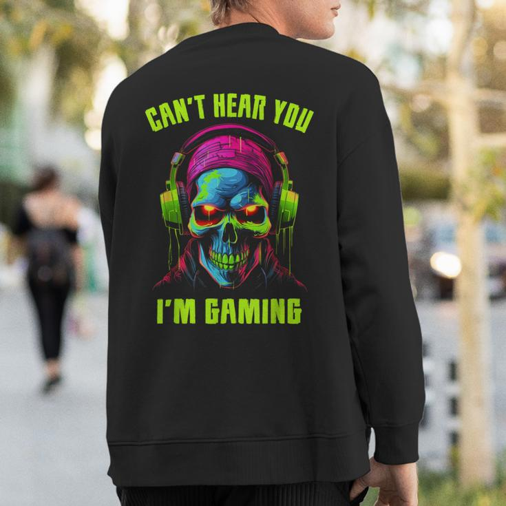 Gamer For Boys Ns Video Gaming Skull Sweatshirt Back Print