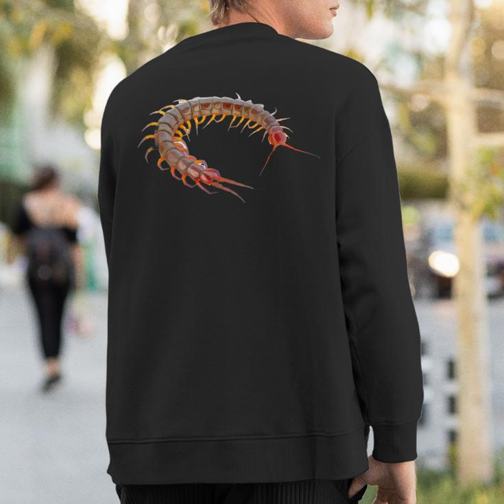Giant Centipede Pet Lover Creepy Realistic Millipede Sweatshirt Back Print
