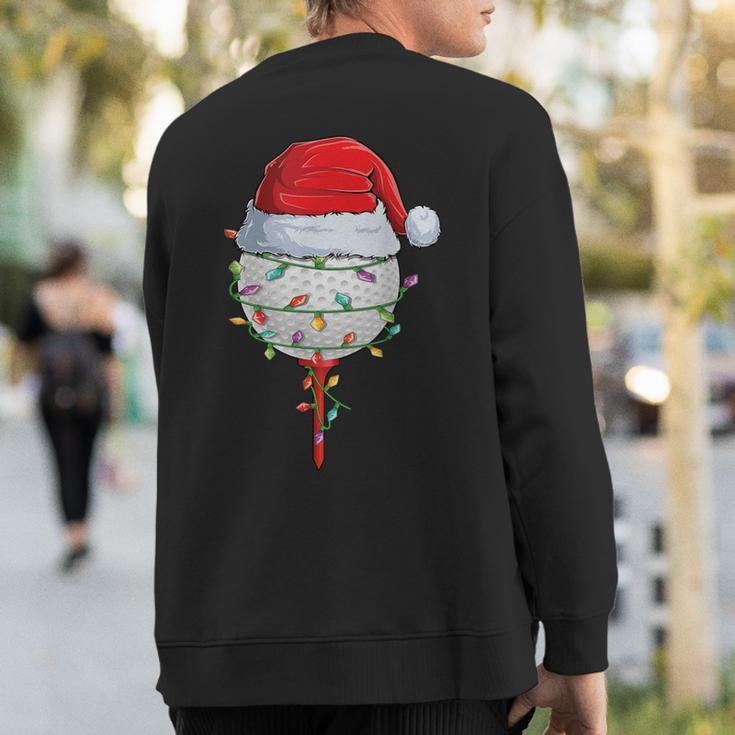 Golfing Christmas Pajama Holiday Golf Ball Santa Hat Sweatshirt Back Print