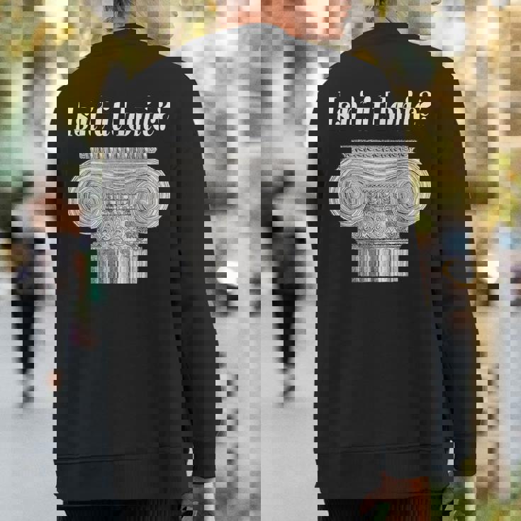 Isn't It Ionic Classical Architecture Sweatshirt Back Print