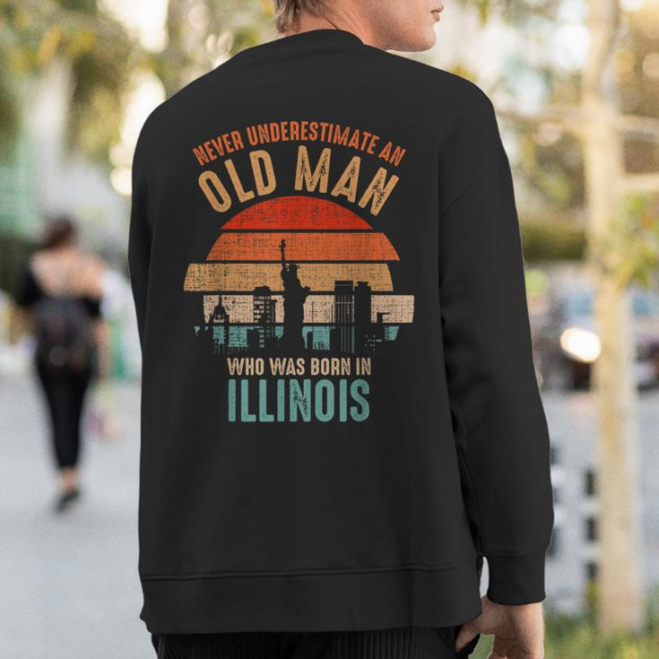 Mb Never Underestimate An Old Man Born In Indiana Sweatshirt Back Print