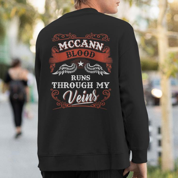 Mccann Blood Runs Through My Veins Family Christmas Sweatshirt Back Print