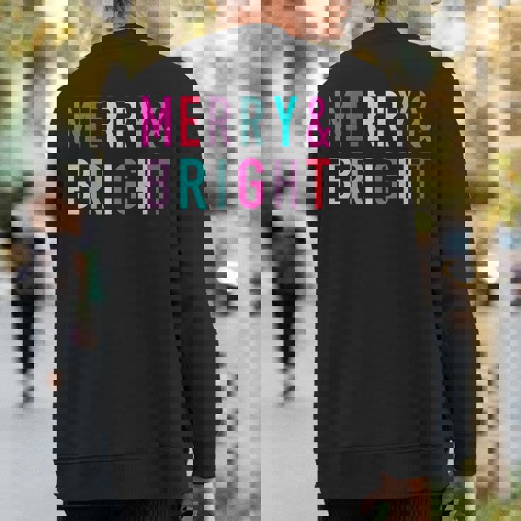 Merry And Bright Christmas Family Matching Christmas Sweatshirt Back Print