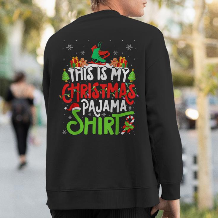 Nordic Skating Christmas Pajama Xmas Party Sweatshirt Back Print