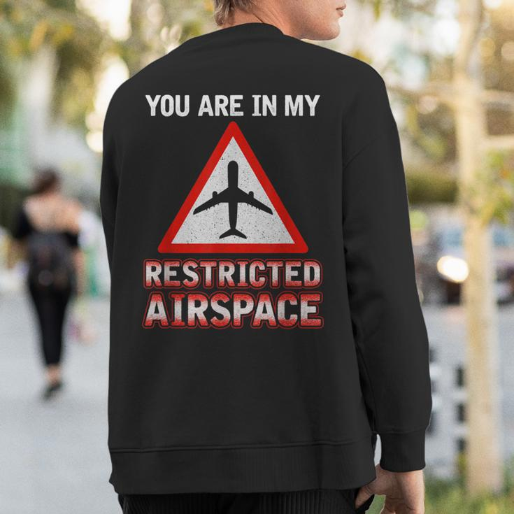 You Are In My Restricted Airspace Airplane Pilot Quote Sweatshirt Back Print