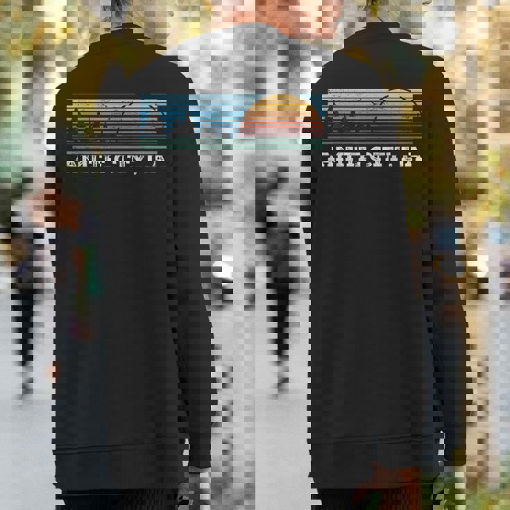 Retro Sunset Stripes Amite City Louisiana Sweatshirt Back Print