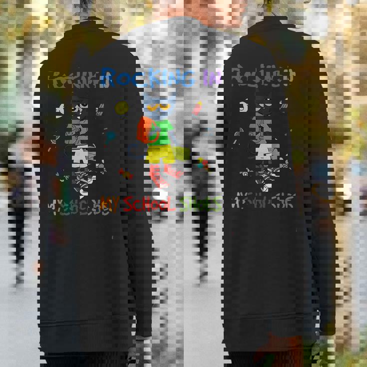 Rocking In My School Shoes Cat Back To School Sweatshirt Back Print