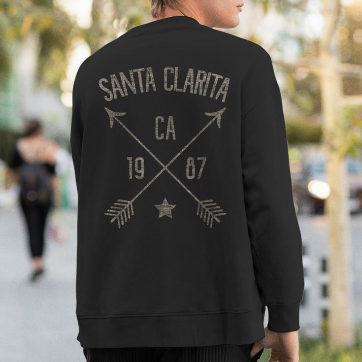Santa Clarita Ca Vintage Distressed Style Home City Sweatshirt Back Print