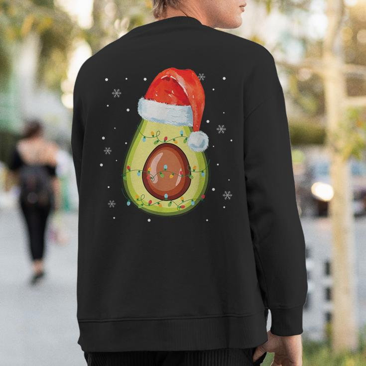 Santa Hat Avocado Merry Christmas Vegan Pajama Sweatshirt Back Print