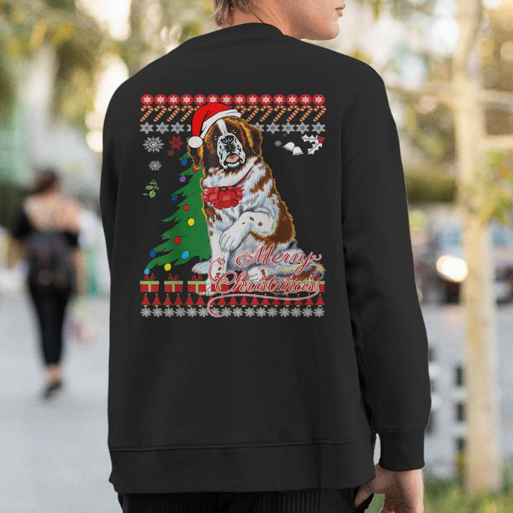 Ugly Christmas Sweater Saint Bernard Dog Sweatshirt Back Print
