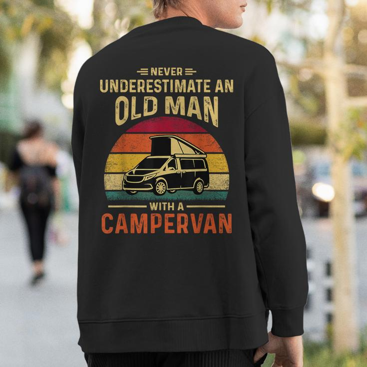 Never Underestimate An Fun Old Man With A Campervan Sweatshirt Back Print