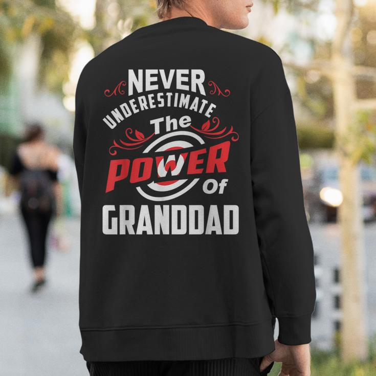 Never Underestimate The Power Of GranddadSweatshirt Back Print