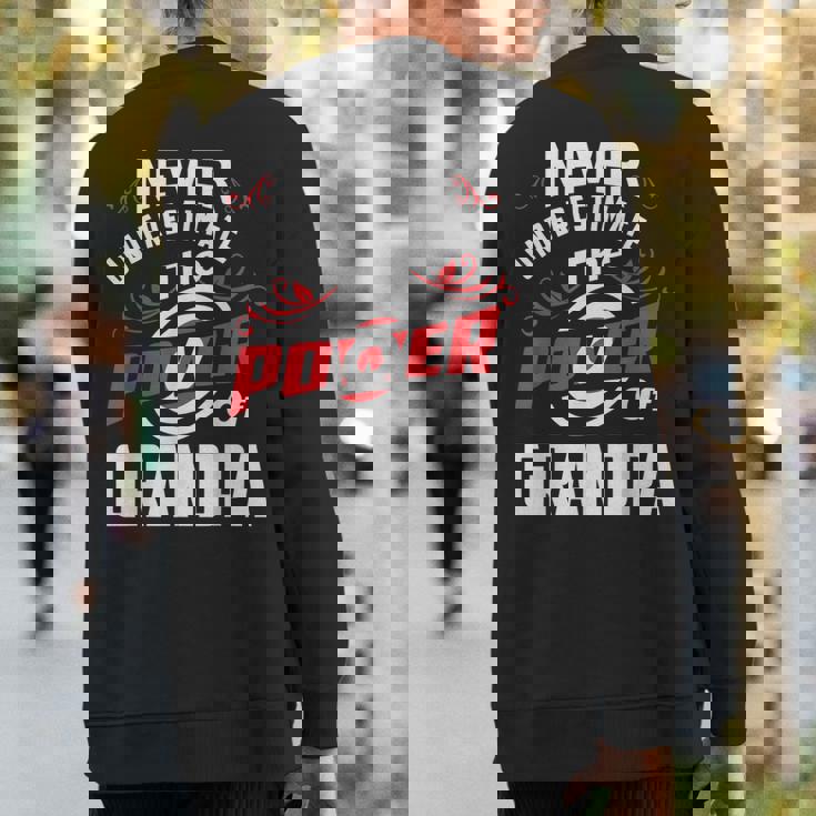 Never Underestimate The Power Of GrandpaSweatshirt Back Print