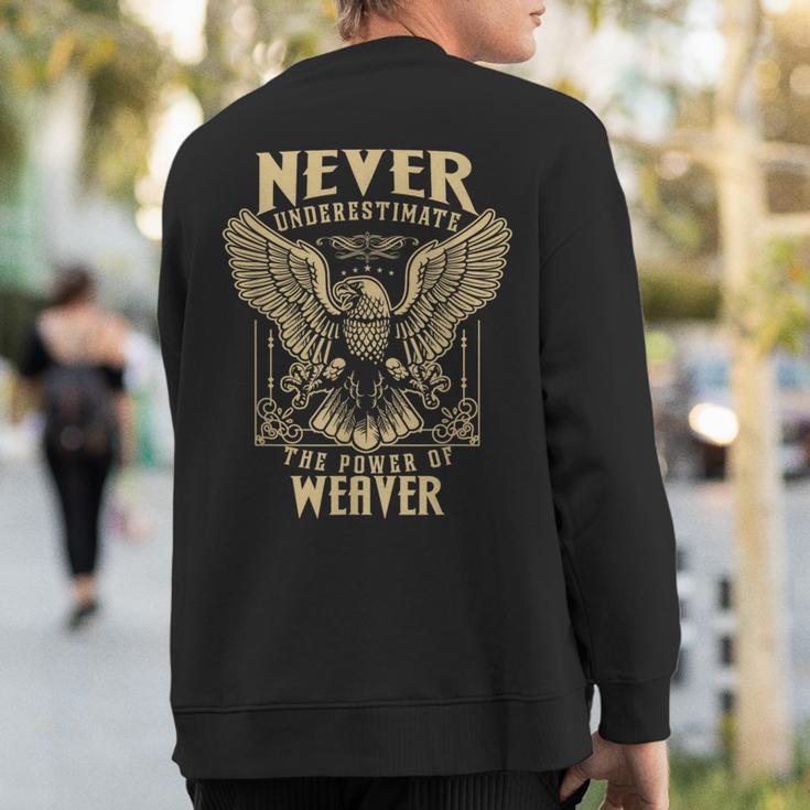 Never Underestimate The Power Of Weave Clothing Sweatshirt Back Print