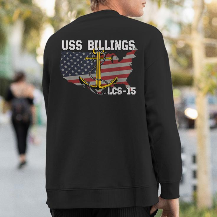 Uss Billings Lcs-15 Littoral Combat Ship Veterans Day Father Sweatshirt Back Print
