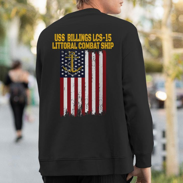 Uss Billings Lcs-15 Littoral Combat Ship Veterans Day Sweatshirt Back Print