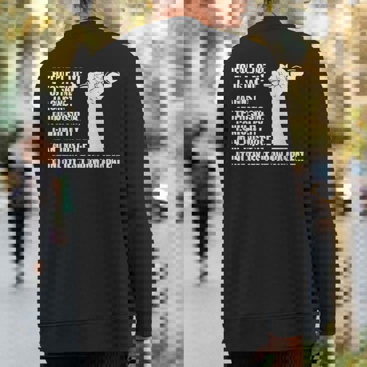 Vegan Quote For A Vegetarian Animal Rights Activists Sweatshirt Back Print