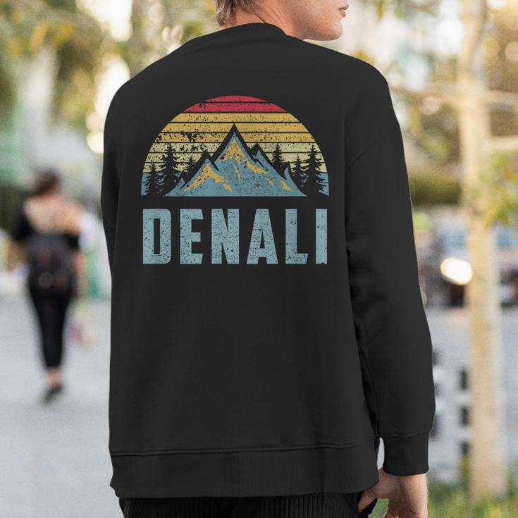 Vintage Mt Denali National Park Alaska Mountain Sweatshirt Back Print
