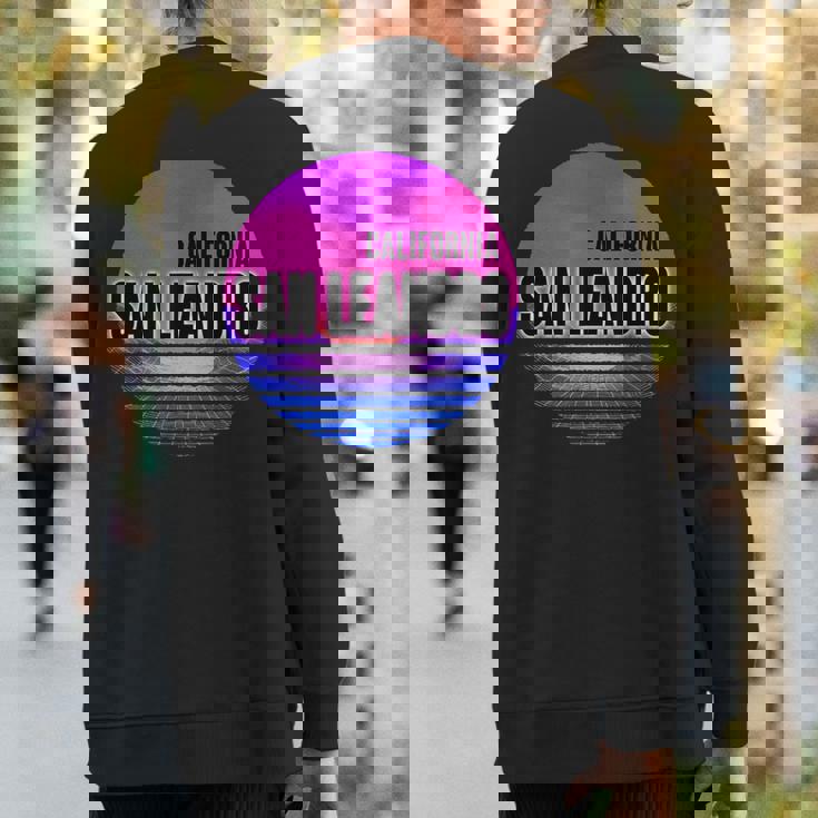 Vintage San Leandro Vaporwave California Sweatshirt Back Print