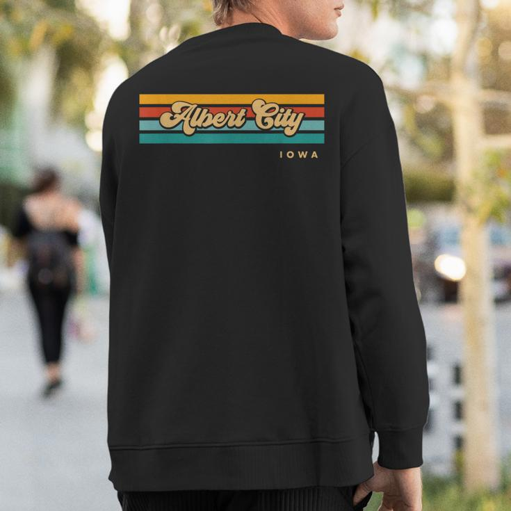 Vintage Sunset Stripes Albert City Iowa Sweatshirt Back Print