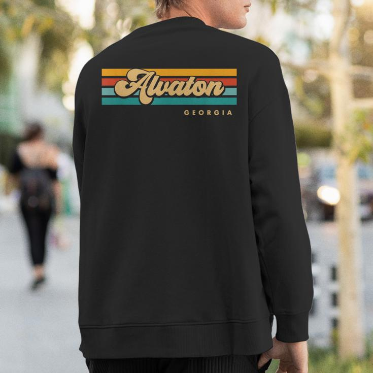 Vintage Sunset Stripes Alvaton Georgia Sweatshirt Back Print