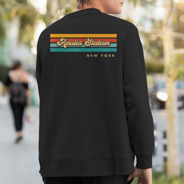 Vintage Sunset Stripes Apulia Station New York Sweatshirt Back Print