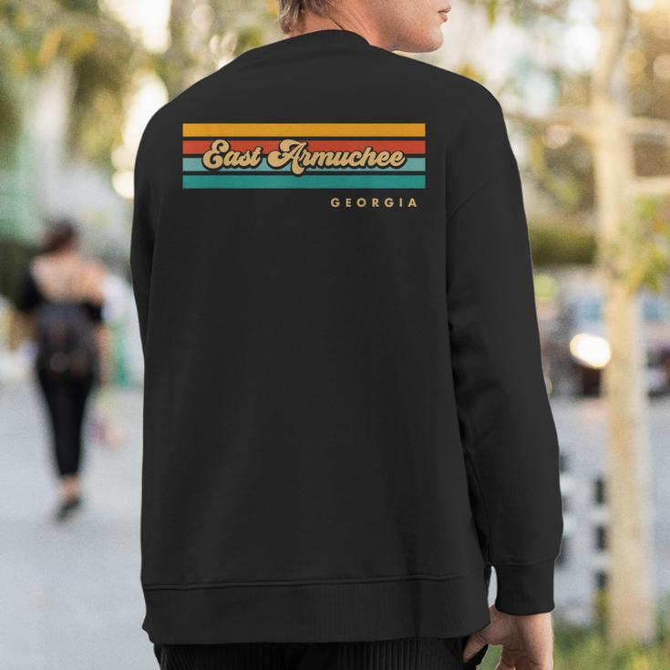 Vintage Sunset Stripes East Armuchee Georgia Sweatshirt Back Print