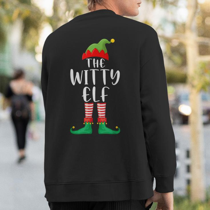 Witty Elf Matching Family Group Christmas Party Pajama Sweatshirt Back Print