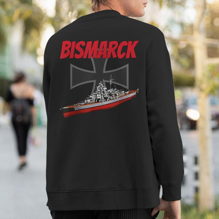 World War 2 German Bismarck Ship Model Ww2 Battleship Boys Sweatshirt Back Print