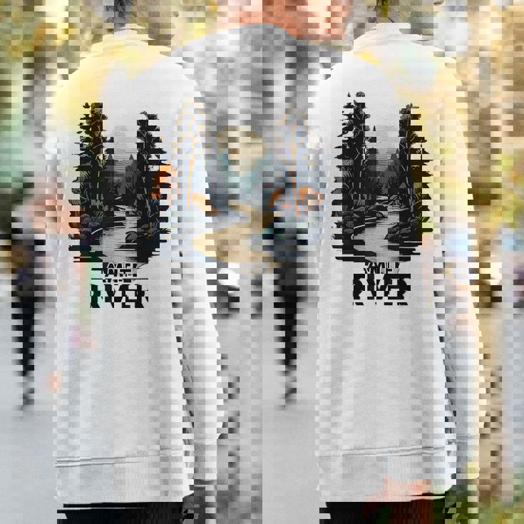 Amite River Retro Minimalist River Amite Sweatshirt Back Print