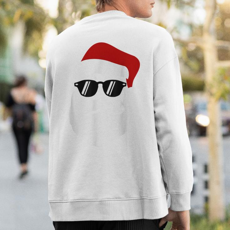 Hipster Santa Claus With Sunglasses For Christmas Sweatshirt Back Print