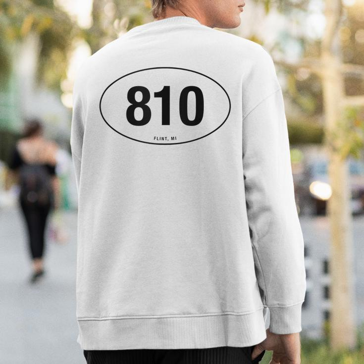 Michigan Area Code 810 Oval State Pride Sweatshirt Back Print