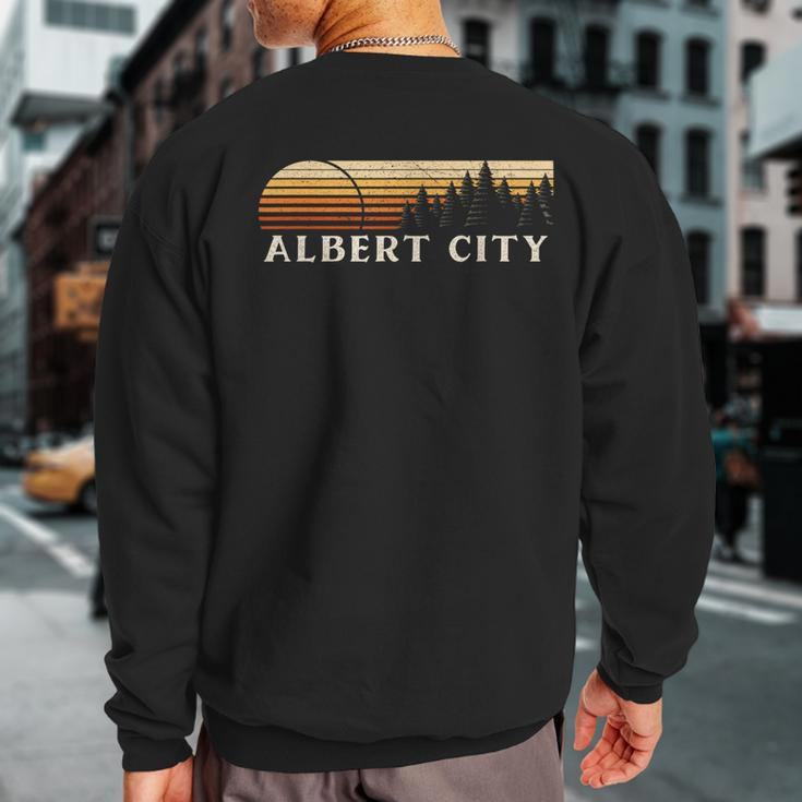 Albert City Ia Vintage Evergreen Sunset Eighties Retro Sweatshirt Back Print