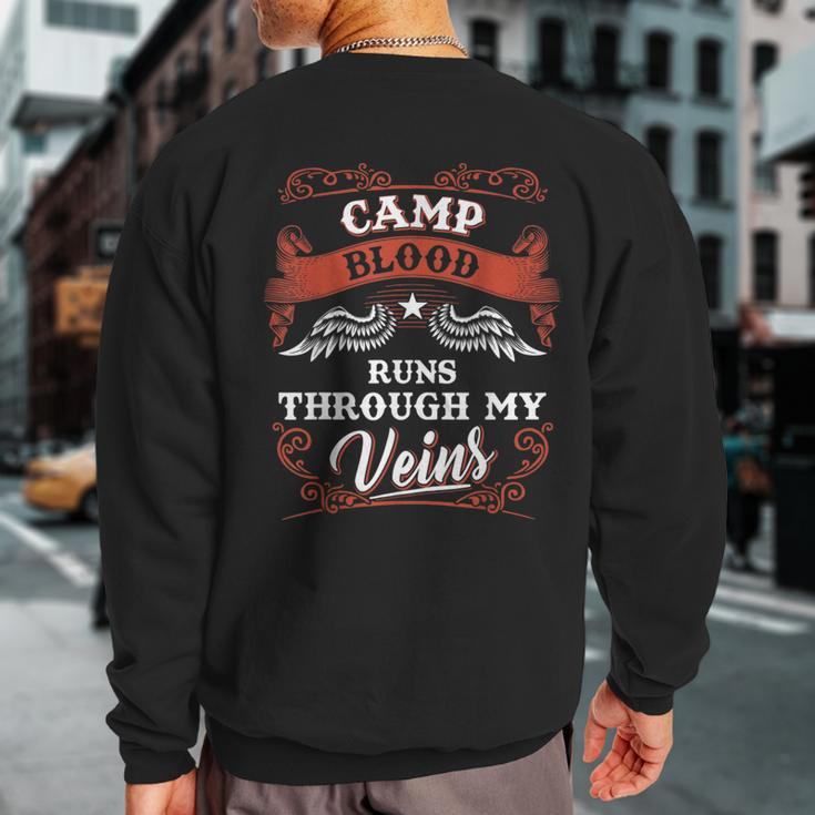 Camp Blood Runs Through My Veins Family Christmas Sweatshirt Back Print