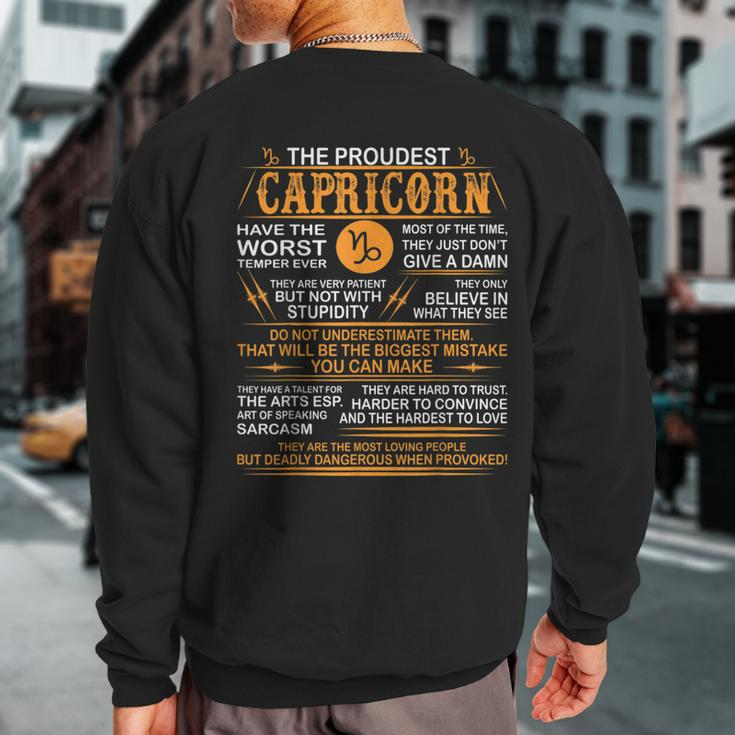 Capricorn Worst Temper Dangerous When Provoked Sweatshirt Back Print
