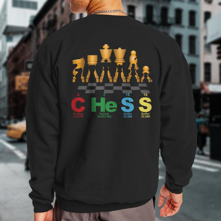 Chess Periodic Table Science Chessboard Sweatshirt Back Print