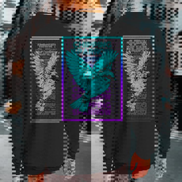 Chipping Sparrow Bird Vintage Retro Chipping Sparrow Sweatshirt Back Print