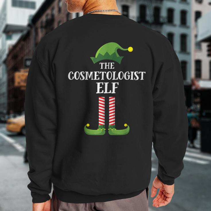 Cosmetologist Elf Matching Family Group Christmas Party Elf Sweatshirt Back Print