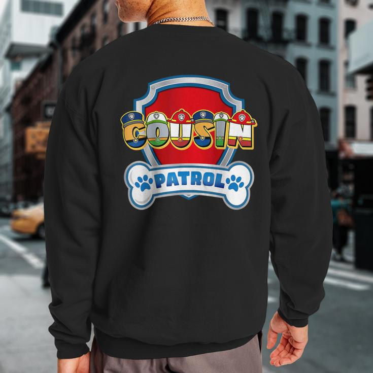 Cousin Of The Birthday Boy Dog Paw Family Decorations Party Sweatshirt Back Print