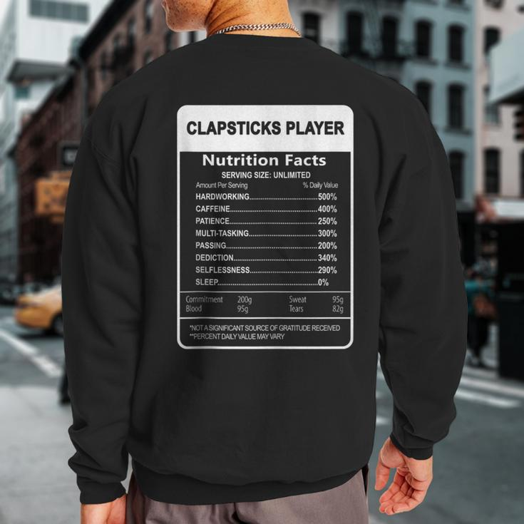 I Destroy Silence Clapsticks Player Sweatshirt Back Print