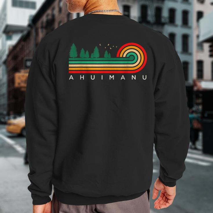 Evergreen Vintage Stripes Ahuimanu Hawaii Sweatshirt Back Print