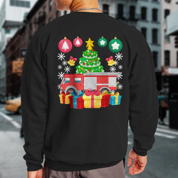 Fire Truck Christmas Ornaments Xmas Cute Firefighter Sweatshirt Back Print
