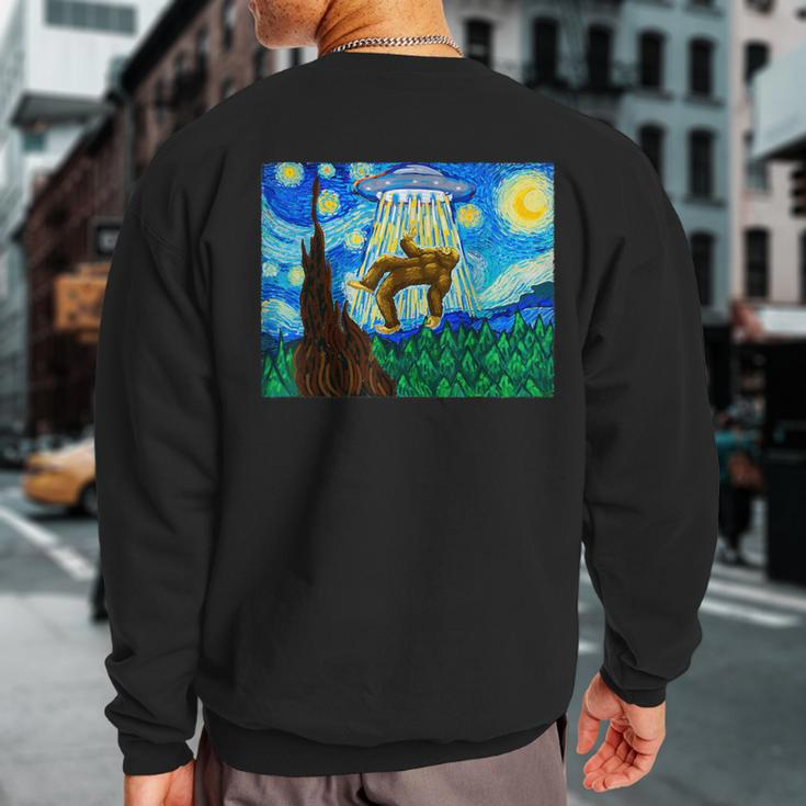 Bigfoot Bigfoot Starry Night Sasquatch Bigfoot Sweatshirt Back Print