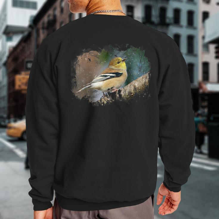 Goldfinch Bird For Nature Lovers Birder Sweatshirt Back Print
