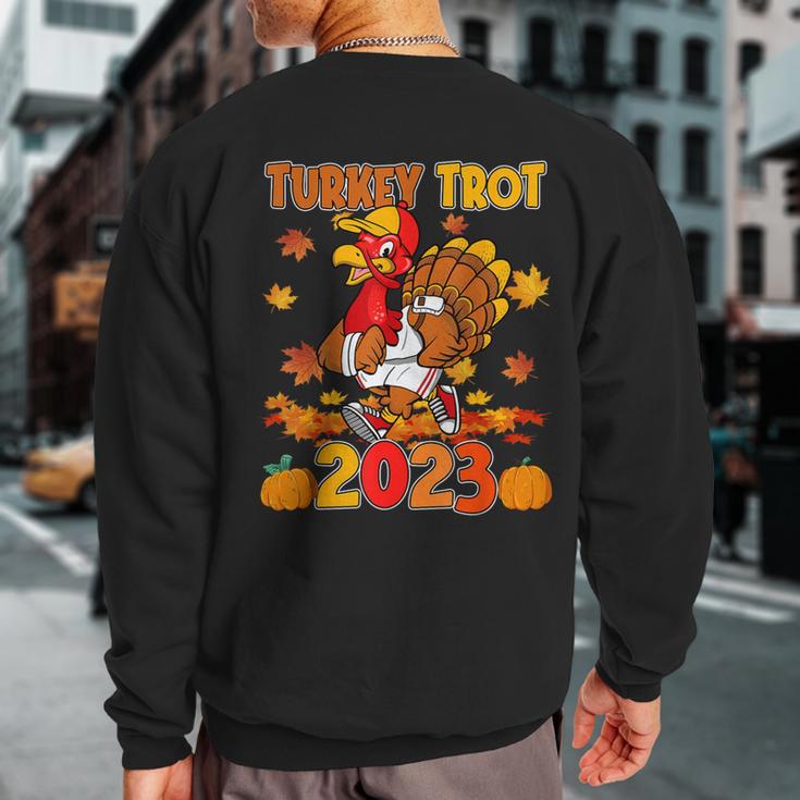 Happy Thanksgiving Day 2023 Pumpkin And Run Cute Turkey Trot Sweatshirt Back Print