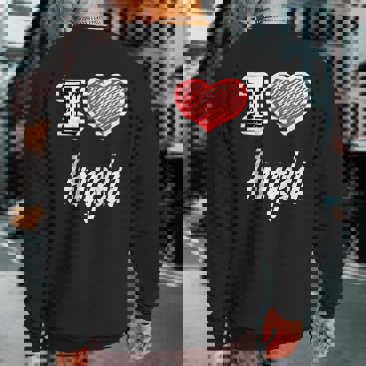 I Heart Angela Sweatshirt Back Print