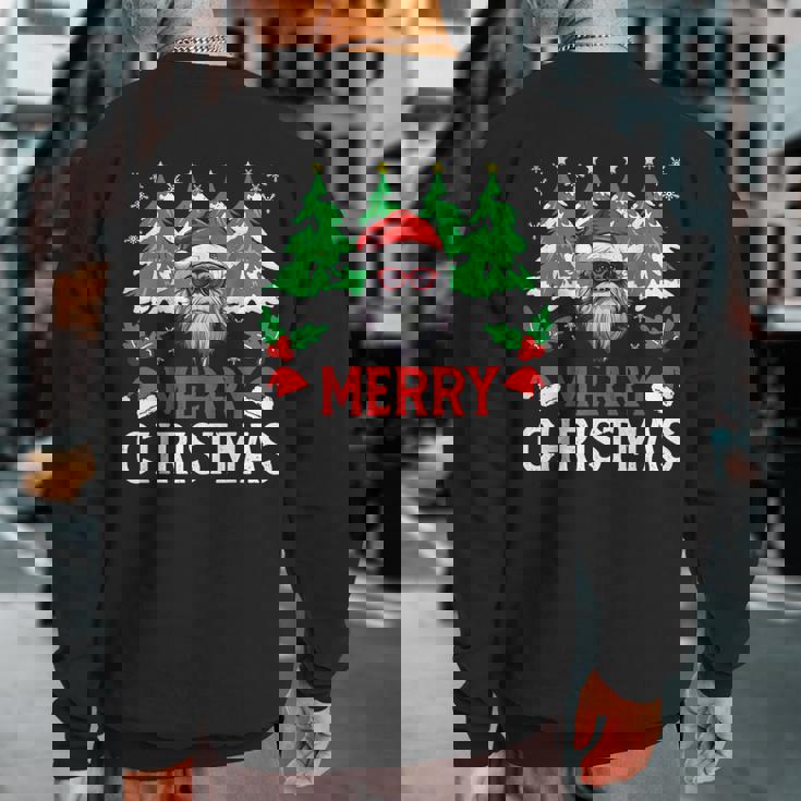 Holiday Xmas Animal Langur Lover Family Merry Christmas Sweatshirt Back Print