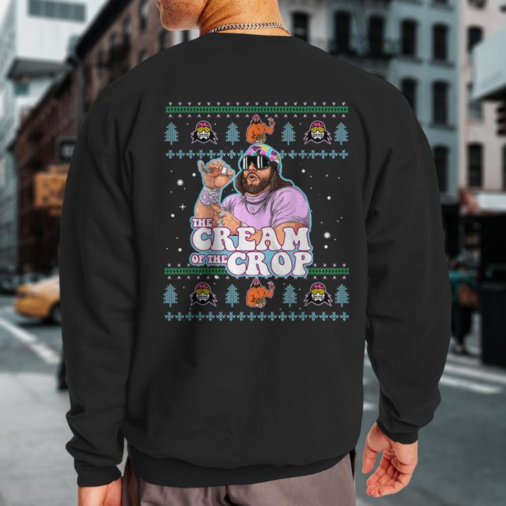 Macho-The Cream Of The Crop Wrestling Ugly Christmas Sweatshirt Back Print