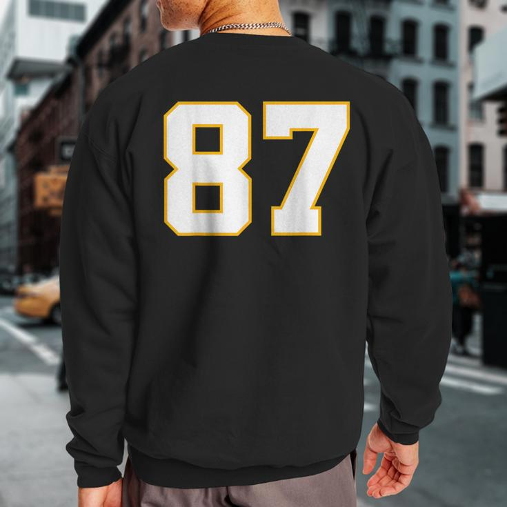 Number 87 Kansas City Fan Football Classic College American Sweatshirt Back Print