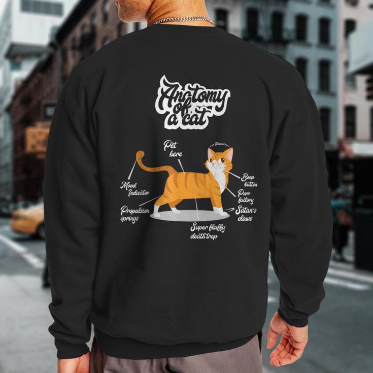 Orange Tabby Cat Anatomy Of A Cat Cute Present Sweatshirt Back Print